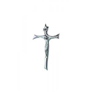 Krzyż metalowy srebrzony nowoczesny 3131