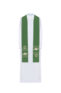 Stuła kapłańska haftowana Ryby