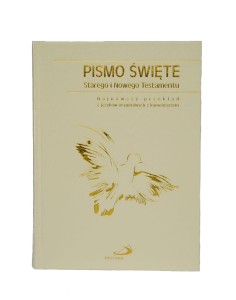 Pismo Święte ST i NT- format standardowy, oprawa twarda biała, paginatory