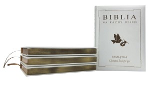 Biblia na każdy dzień. Chrzest .Skóra. kolor złoto