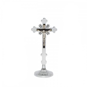 Krzyż stojący tradycyjny h 180 mm kolor srebrny