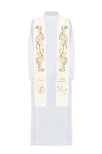 Długa stuła haftowana Ślubna