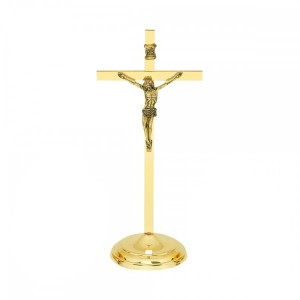 Krzyż stojący nowoczesny h 260 mm mosiądz 02-050