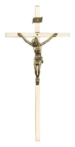 Krzyż wiszący h 180 mm mosiądz