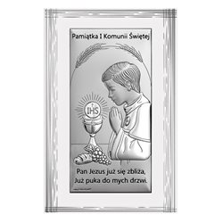 OBRAZEK SREBRNY na Pierwszą Komunię 6717W/2O 