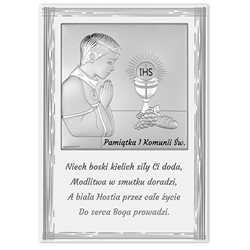 OBRAZEK SREBRNY na PIERWSZĄ KOMUNIĘ 6797PN/2O