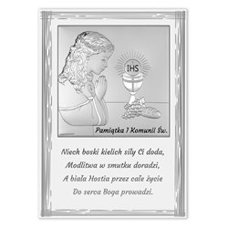 OBRAZEK SREBRNY na PIERWSZĄ KOMUNIĘ 6797PN/2A