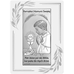 OBRAZEK SREBRNY na PIERWSZĄ KOMUNIĘ W 6717OP/1O
