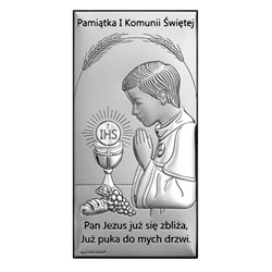 OBRAZEK SREBRNY na PIERWSZĄ KOMUNIĘ 6717/2XO 