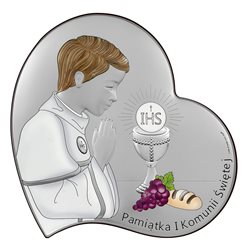 OBRAZEK SREBRNY na PIERWSZĄ KOMUNIĘ 6747/2COL
