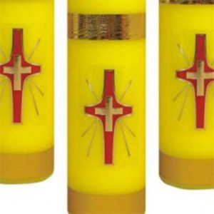 ŚWIECA  OŁTARZOWA ST.KRZYŻ  ŻÓŁTA/30