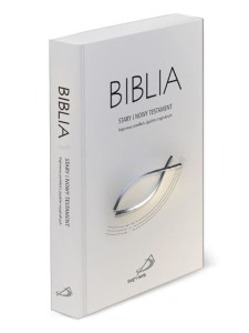 Biblia "z rybką" - oprawa miękka, szara, z kolorową wkładką ST i NT z przypisami